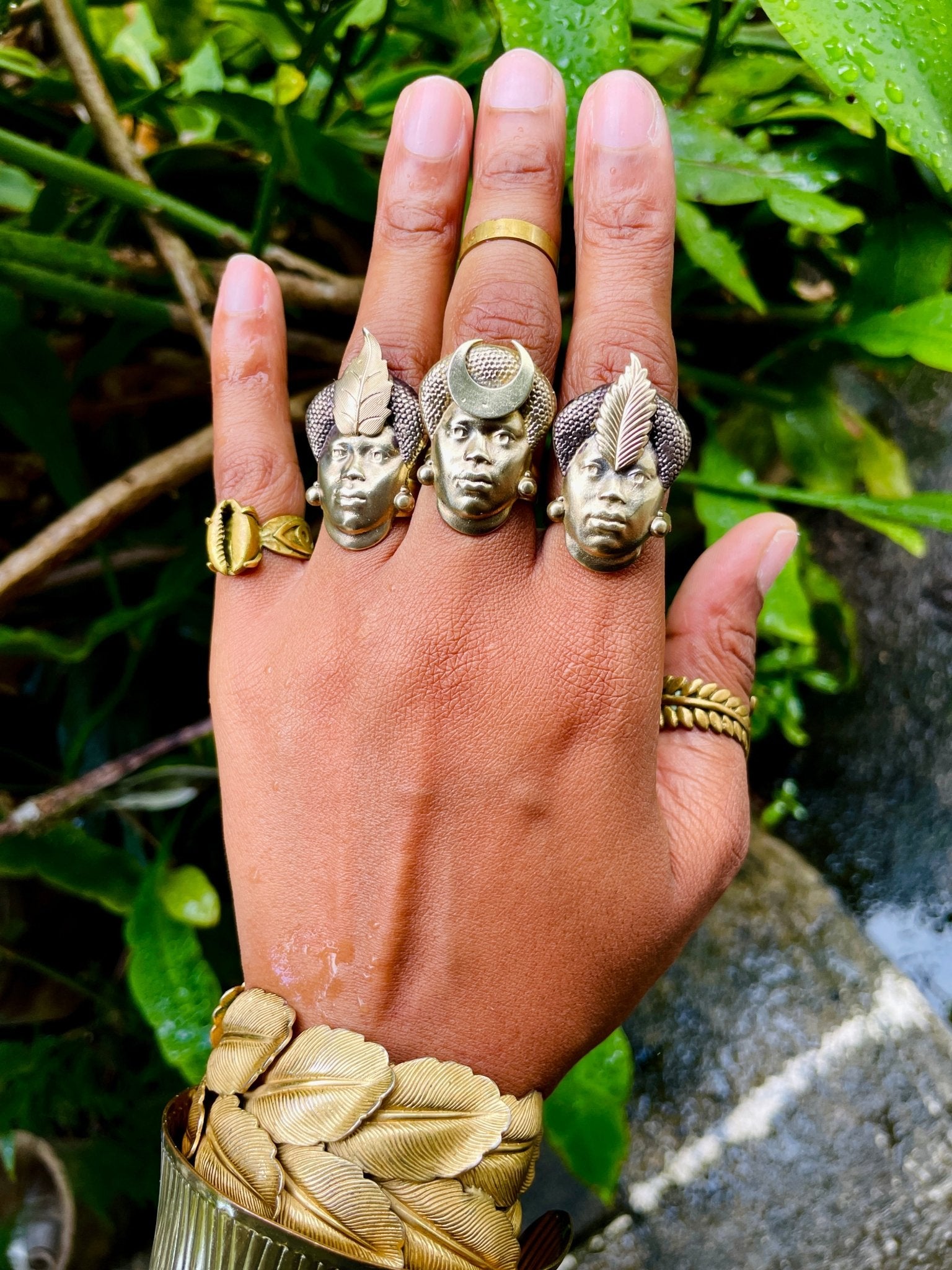 The Prophet - Cameo Moon Ring - We Love Brass