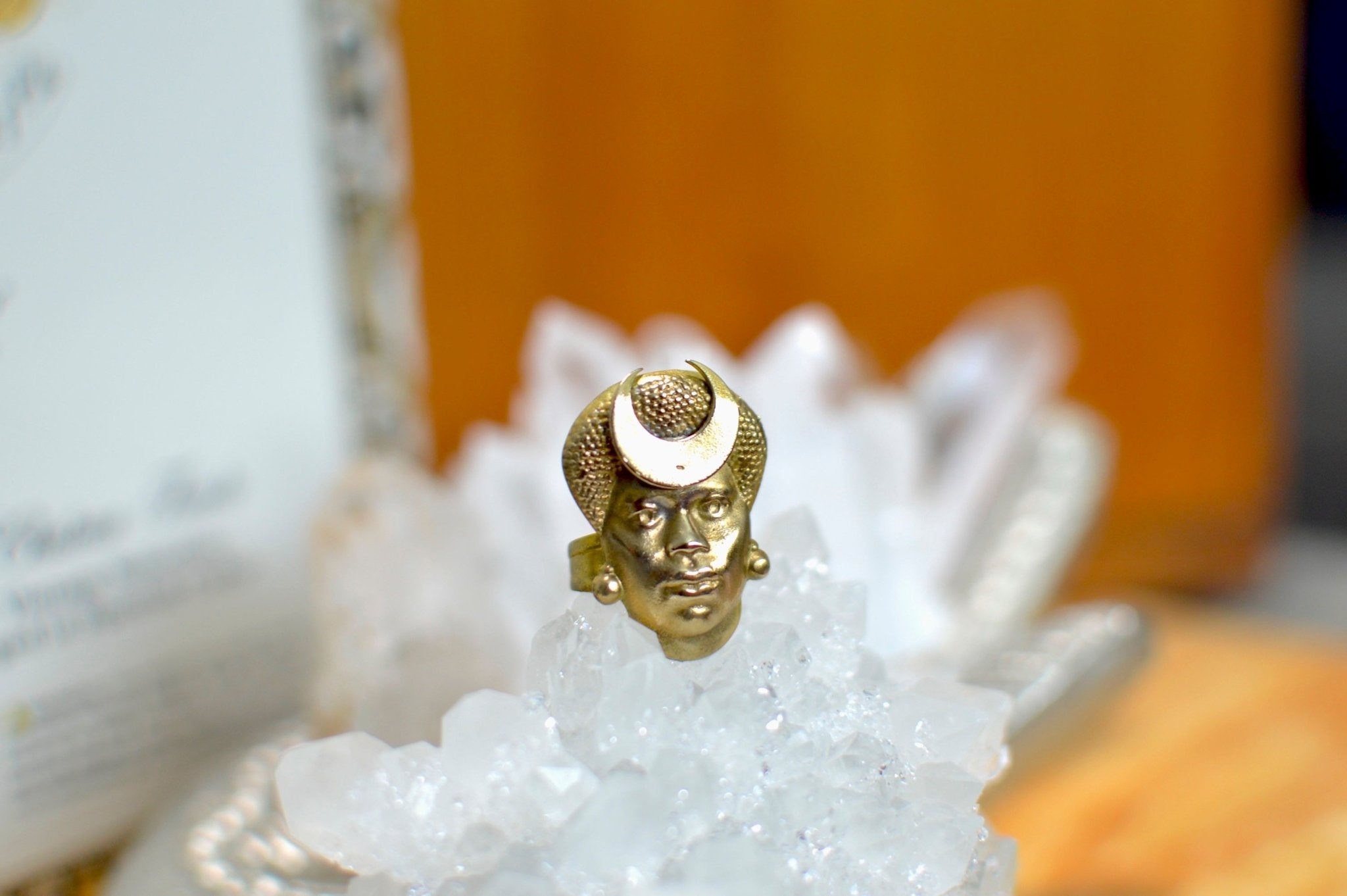 The Prophet - Cameo Moon Ring - We Love Brass