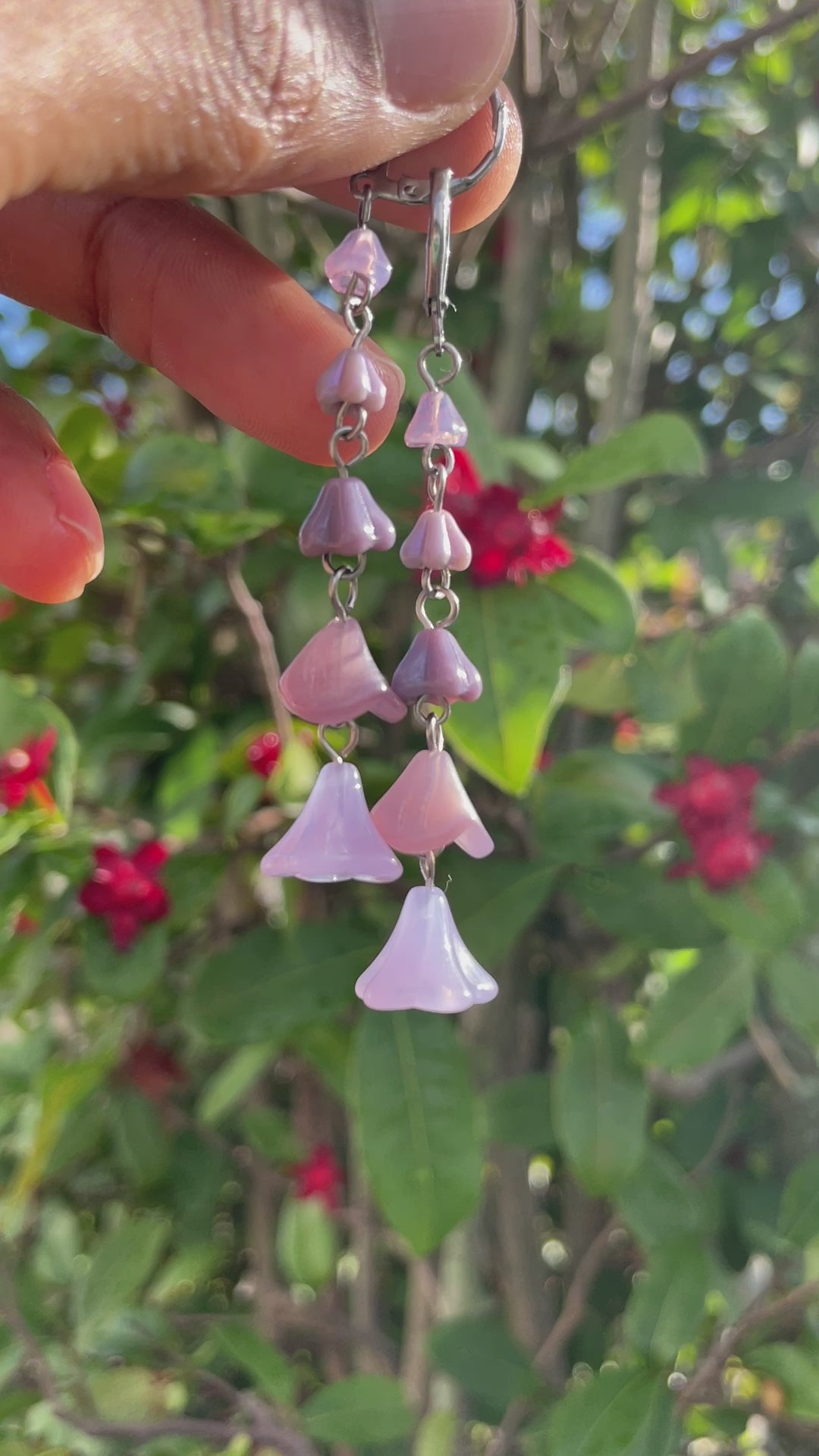 Lilac Drops Czech Glass Earrings