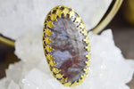 Load image into Gallery viewer, Brass Red Moss Agate Ring
