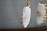 Load image into Gallery viewer, Double Shadow - Brass Cowrie Shell Earrings - We Love Brass
