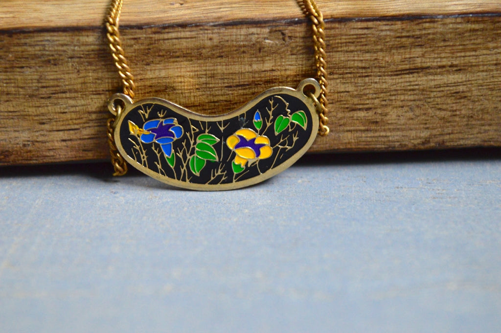 Enamel Floral Necklace - CLEARANCE - We Love Brass