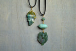 Load image into Gallery viewer, Forest Dweller - Moss Agate and Bloodstone Jasper Necklace Set - We Love Brass
