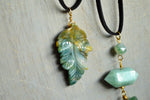 Load image into Gallery viewer, Forest Dweller - Moss Agate and Bloodstone Jasper Necklace Set - We Love Brass

