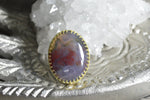 Load image into Gallery viewer, Softly - Rose and Lilac Colored Brass Moss Agate Ring - We Love Brass

