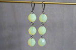 Load image into Gallery viewer, Stainless Steel Vaseline Glass Earrings - We Love Brass
