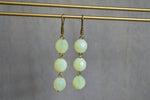 Load image into Gallery viewer, Vaseline Glass Opalite Earrings - We Love Brass

