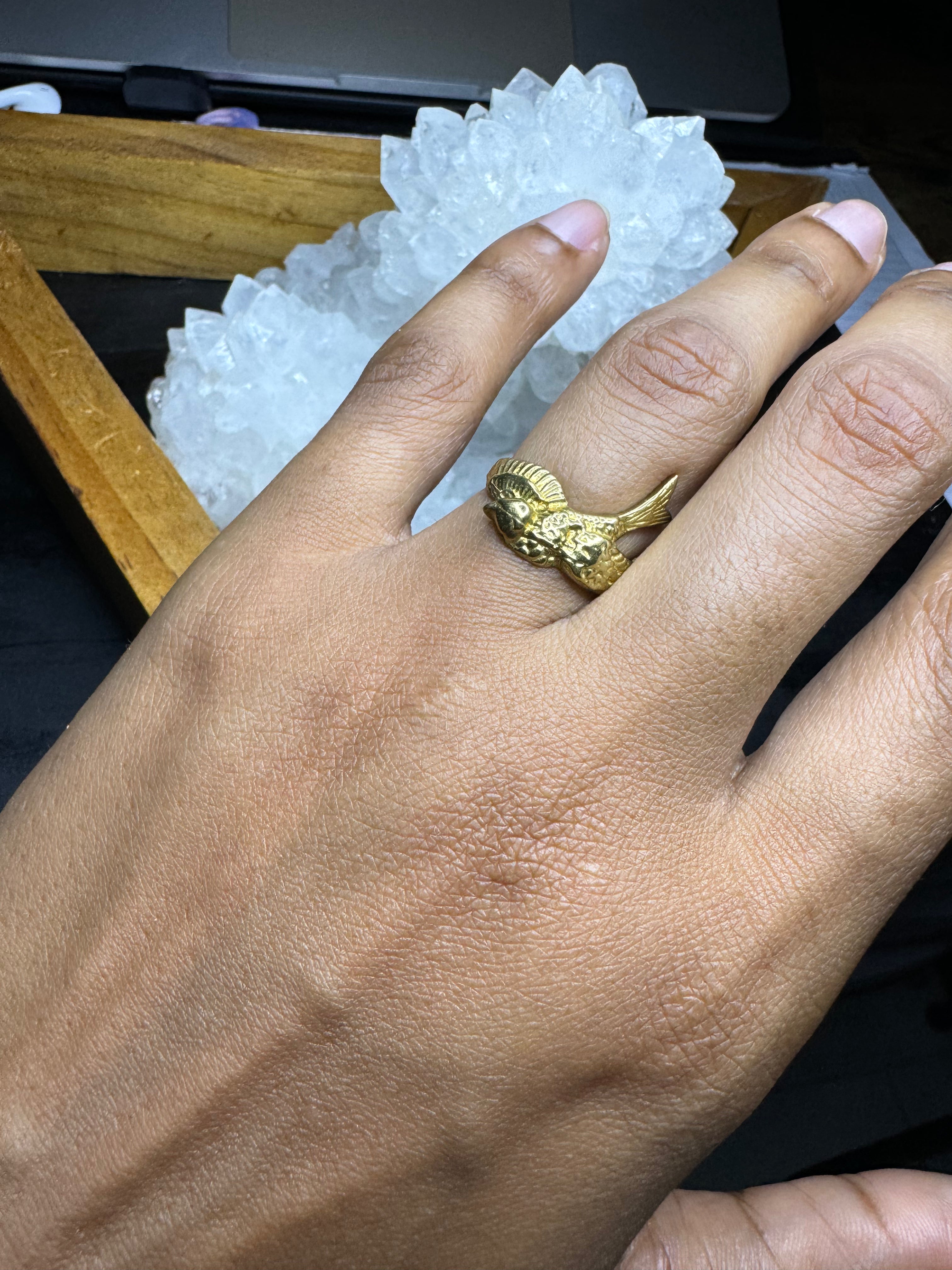 Sweet Sparrow Brass Ring