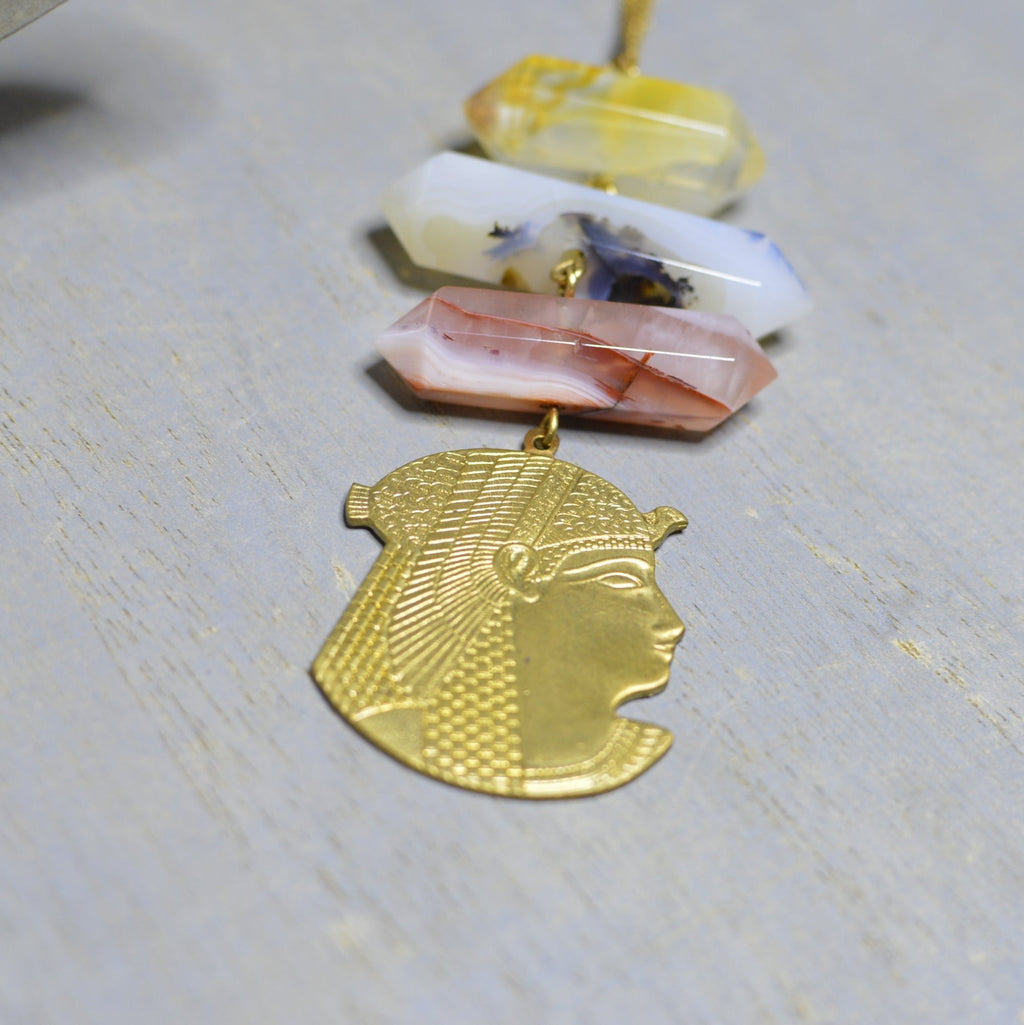 Ancients - Agate Crystal Necklace - We Love Brass