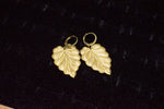 Load image into Gallery viewer, Dark Brass Leaf Earrings - We Love Brass
