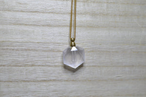 Geo - Rose Quartz Crystal Perfume Bottle - We Love Brass