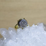 Load image into Gallery viewer, Silver Druzy Ring - We Love Brass
