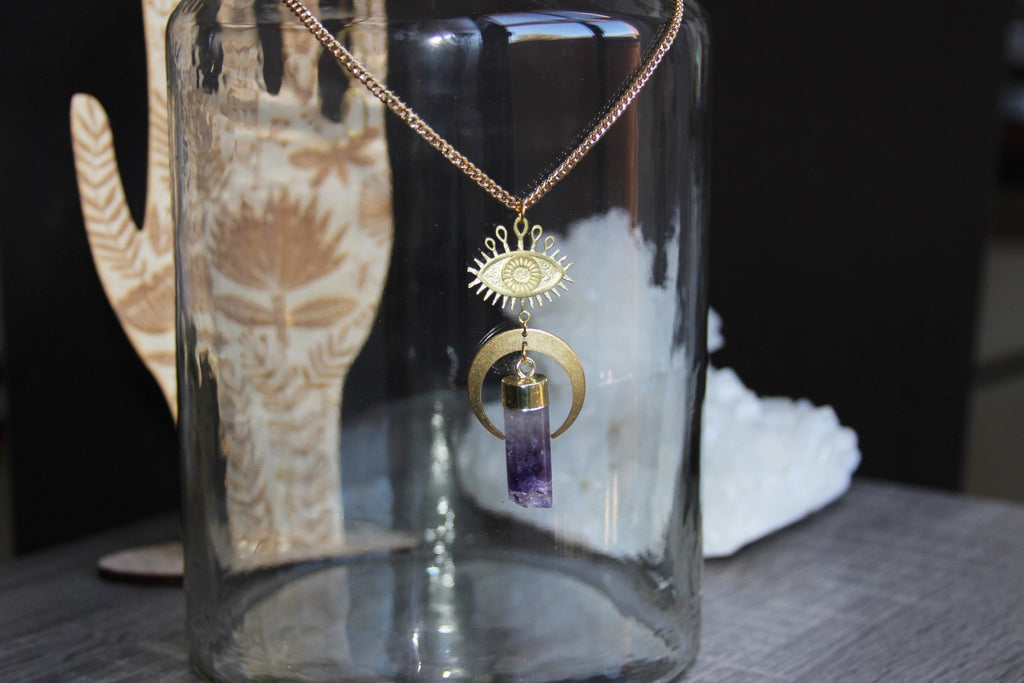 1 Evil Eye Brass Necklace - We Love Brass