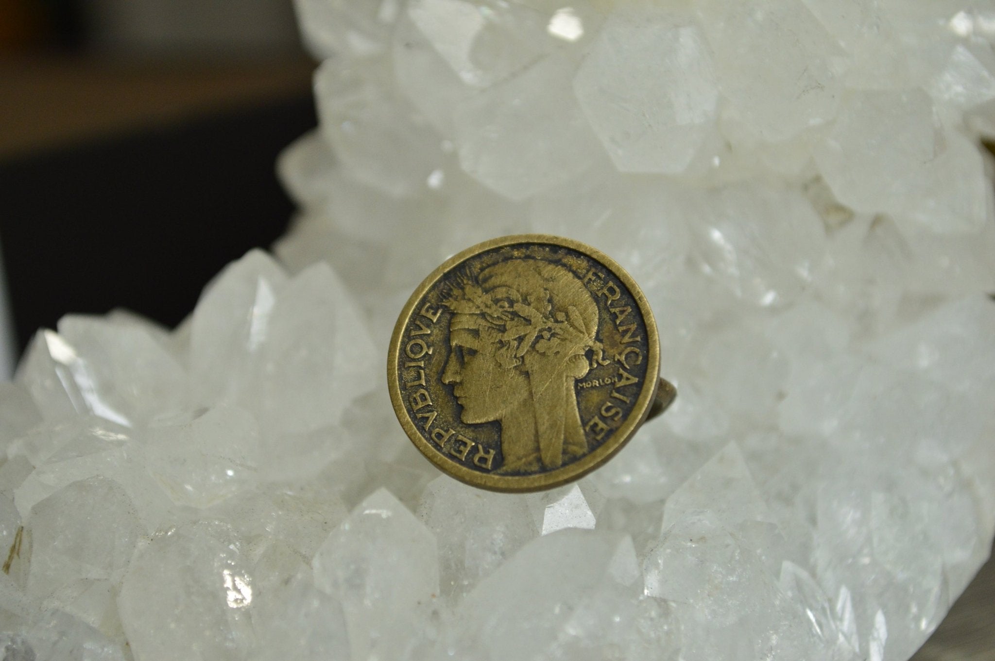1932 Vintage French Coin Ring - We Love Brass