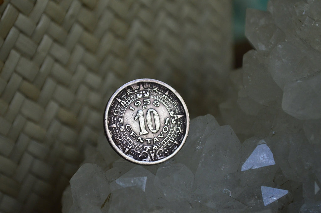 1938 Mexican Coin Ring - We Love Brass