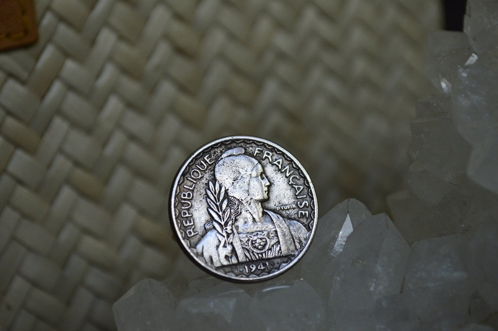 1941 Vintage French Coin Ring - We Love Brass