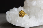 Load image into Gallery viewer, 3D Rose Flower Brass Ring - We Love Brass
