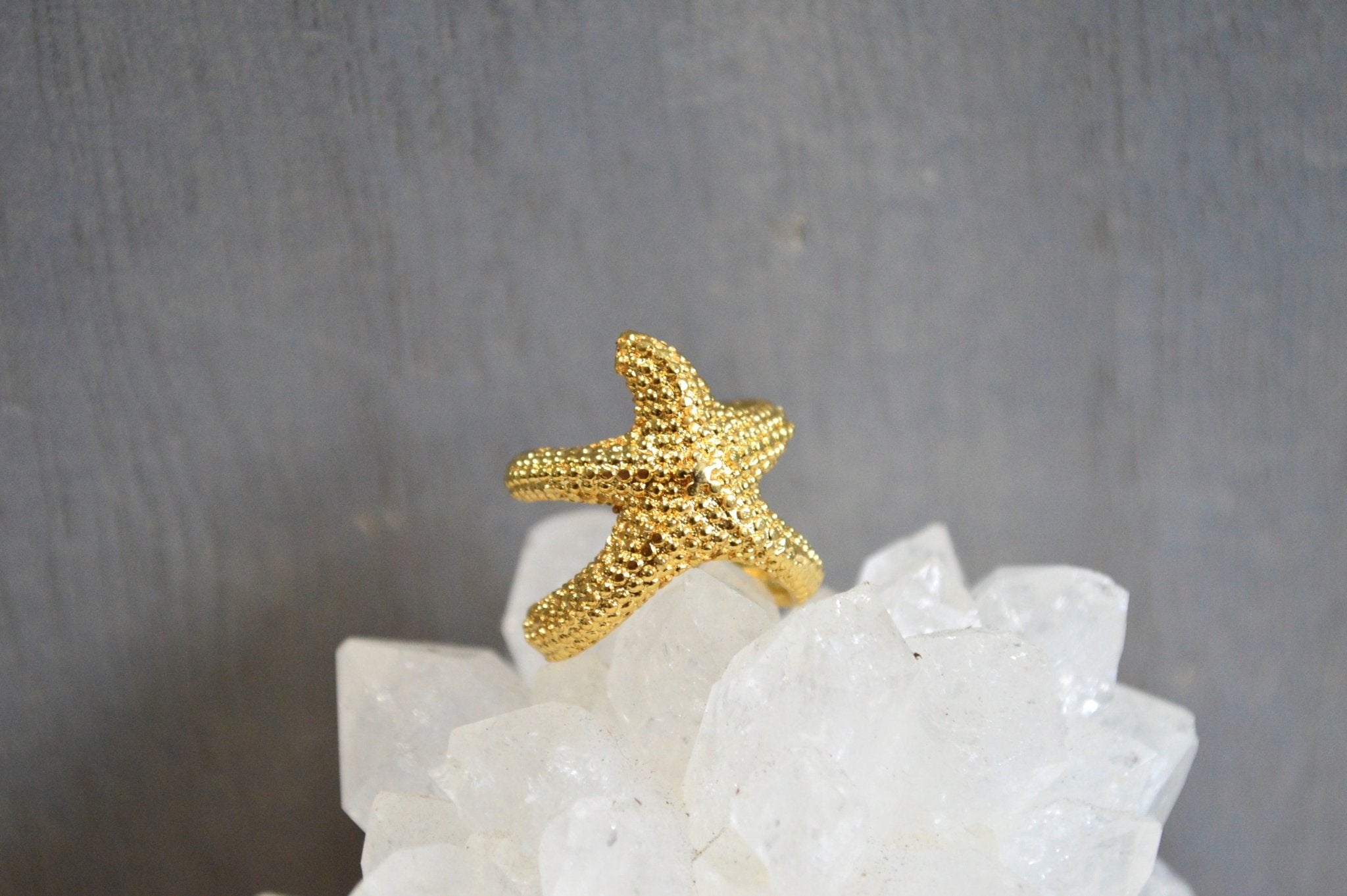 3D Starfish Midi Ring - We Love Brass