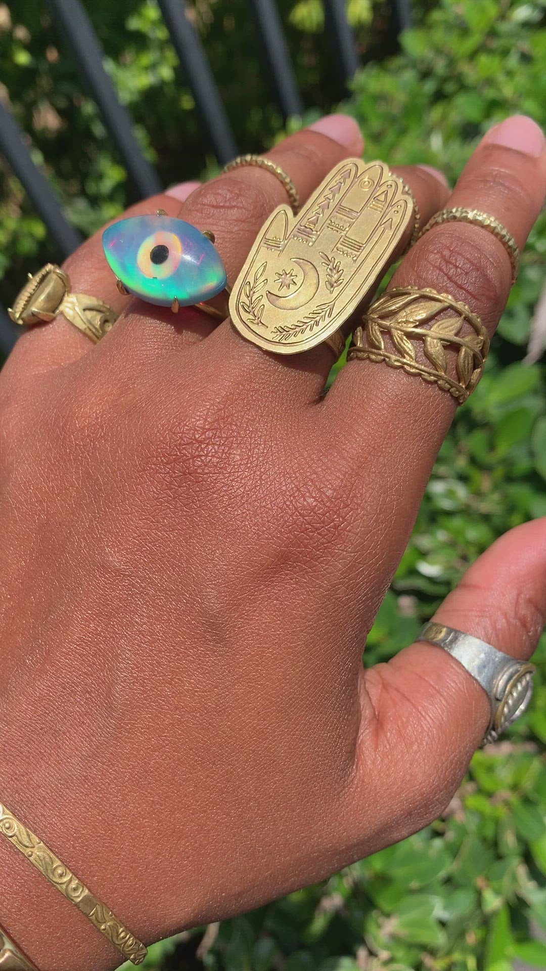 brass lunar inspired ring