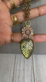 Load and play video in Gallery viewer, Sunshowers - Sunflower Labradorite Necklace
