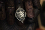 Load image into Gallery viewer, 9 Lives Brass Cat Ring - Golden Treasure Box
