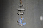 Cargar imagen en el visor de la galería, Planets Aligned - Opalite Waning Crescent Moon Brass Necklace
