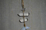Load image into Gallery viewer, Planets Aligned - Opalite Waning Crescent Moon Brass Necklace
