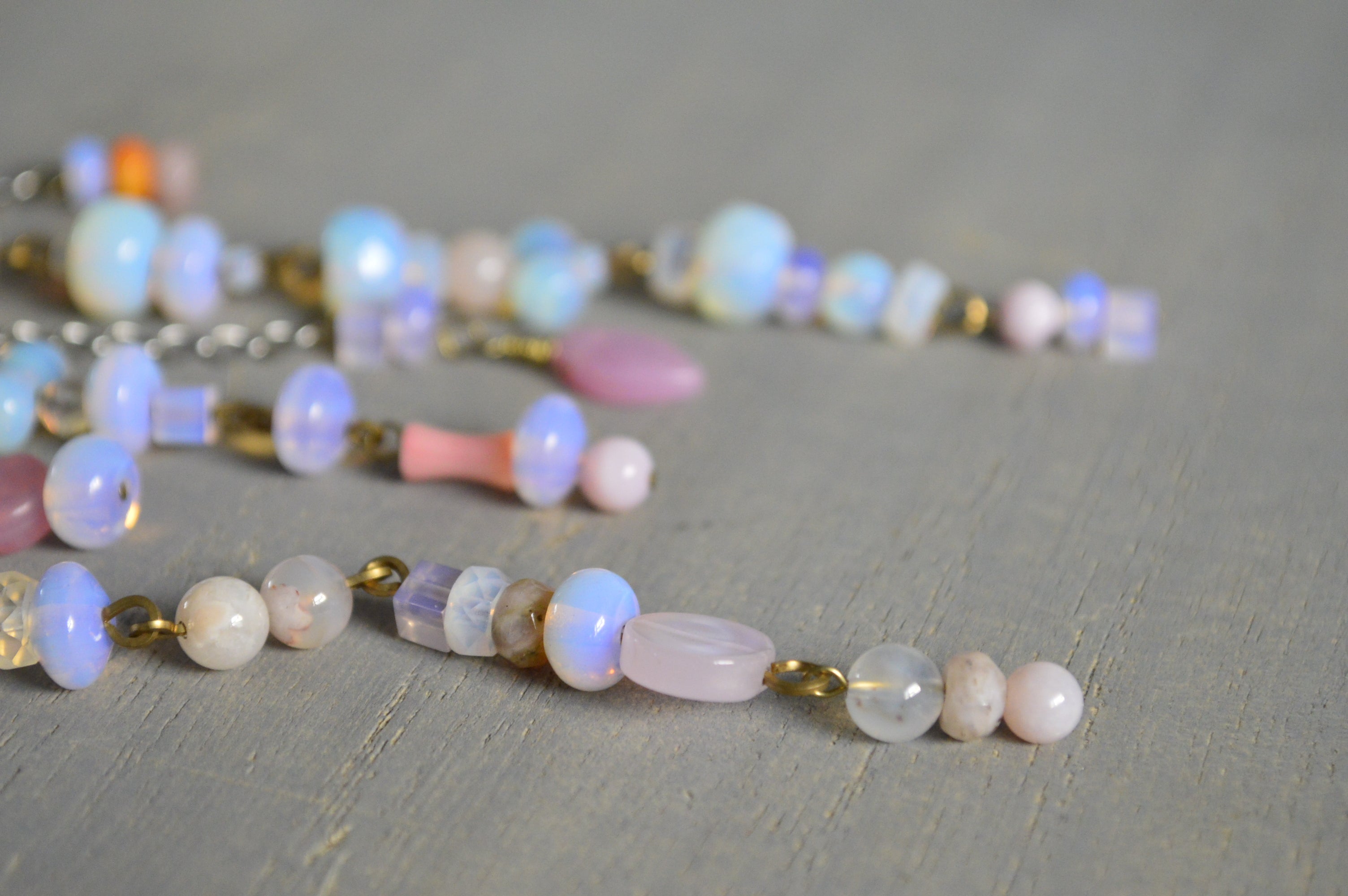 Stainless Steel Crystal and Opalite Ear Cuff