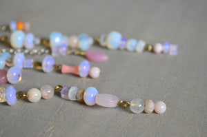 Stainless Steel Crystal and Opalite Ear Cuff