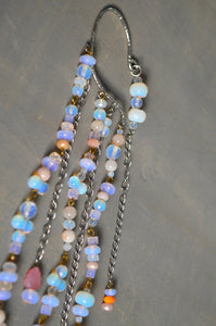 Stainless Steel Crystal and Opalite Ear Cuff