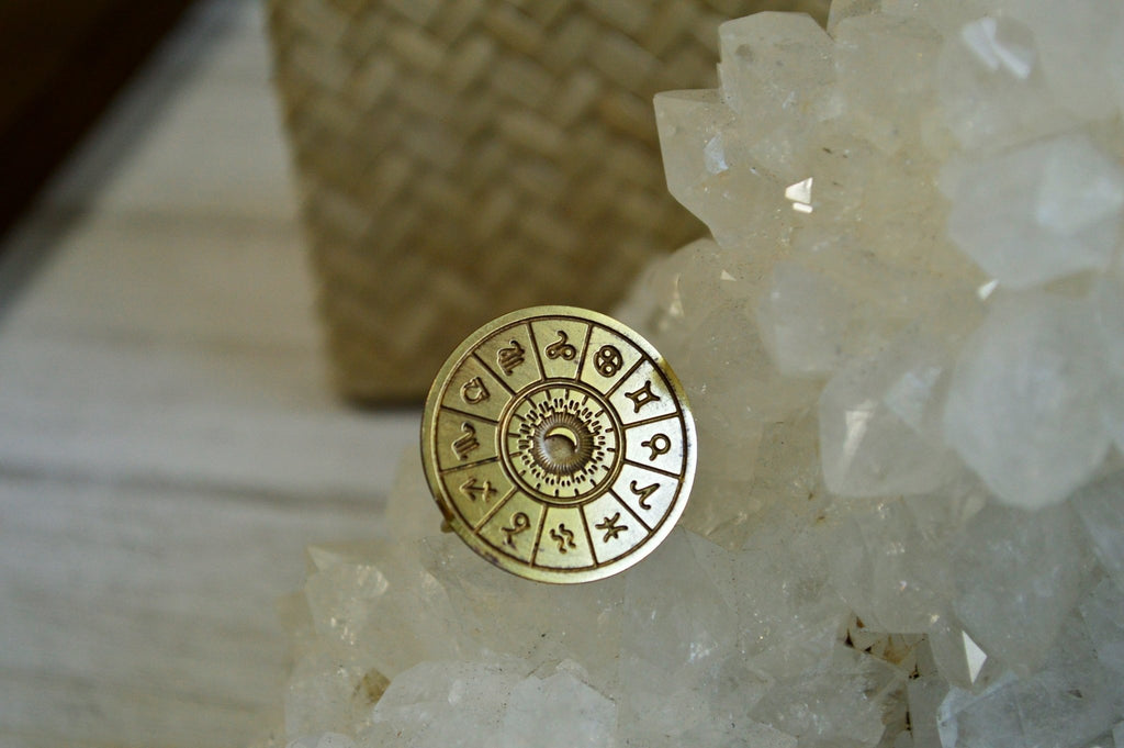 A Sign of the Times - Brass Zodiac Symbol Ring - We Love Brass