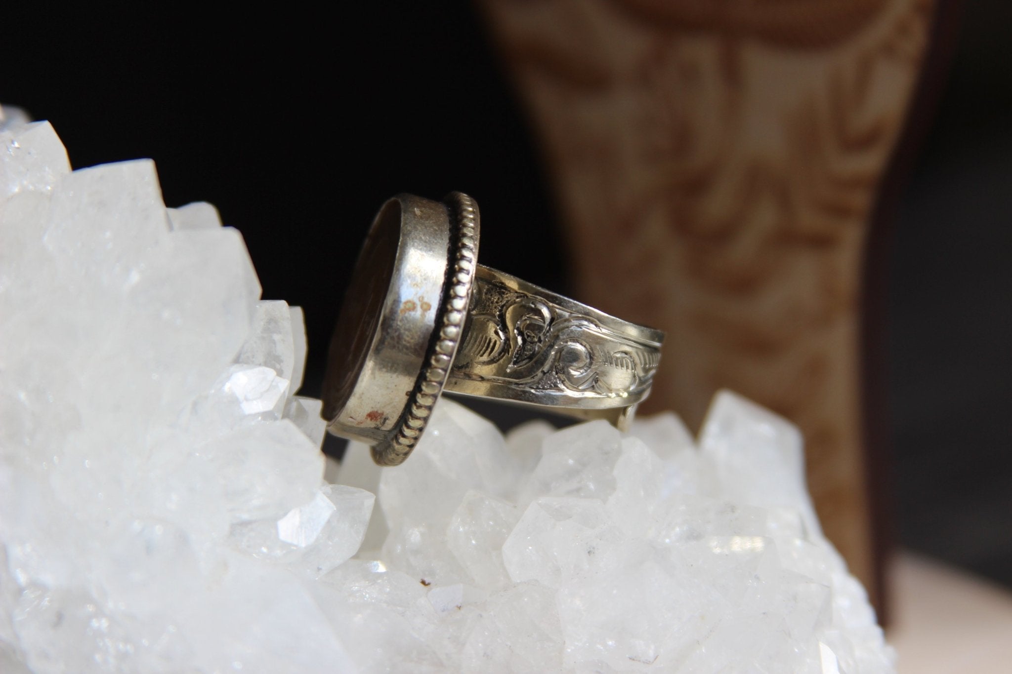 Abhaya Mudra Vintage Coin Ring - We Love Brass