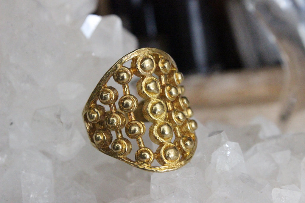 Adinkra Brass Ring - Golden Treasure Box