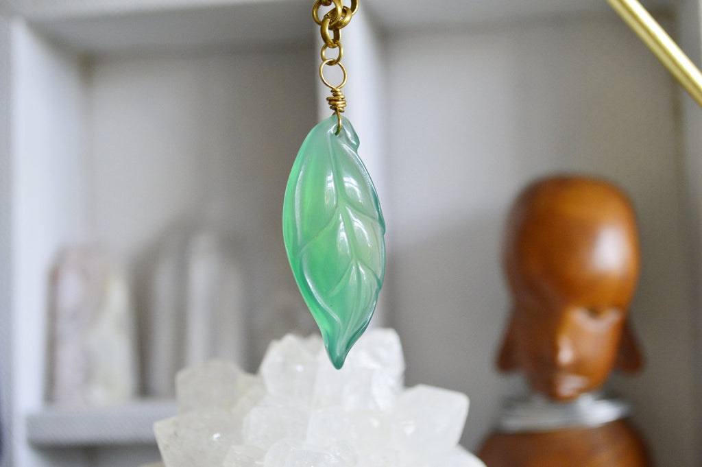 Agate Leaf Brass Choker - We Love Brass