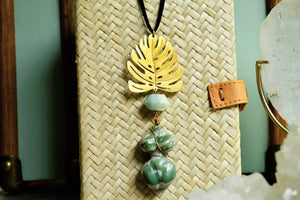 Amazona - Ocean Jasper Divine Feminine Necklace - We Love Brass