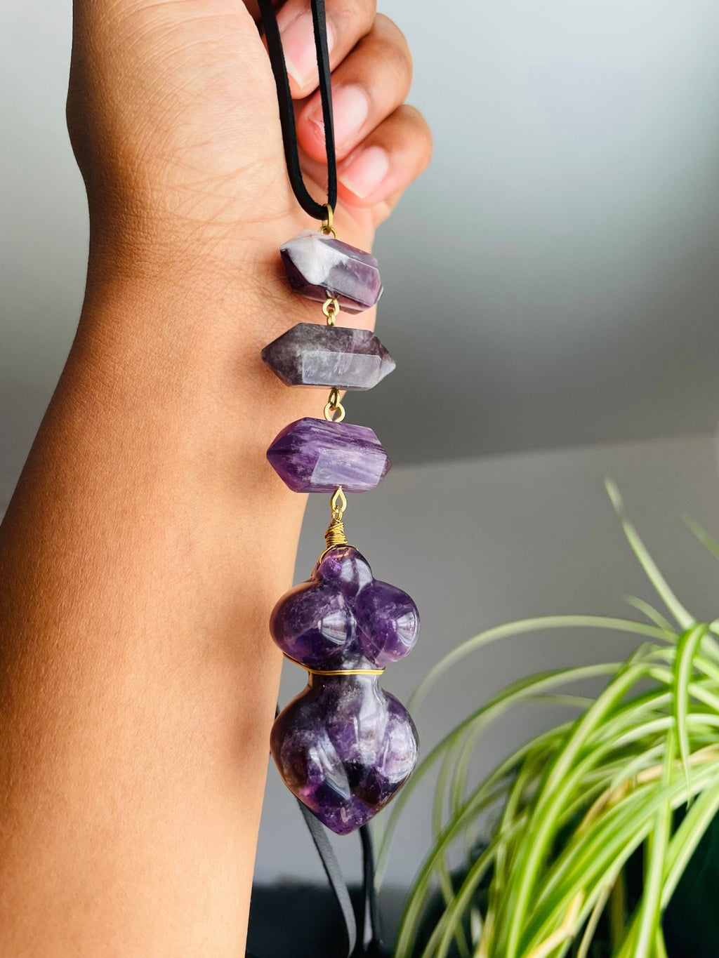 Amethyst Divine Feminine Necklace - We Love Brass