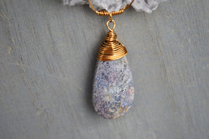 Amethyst Stalactite Brass Wire Wrapped Necklace - We Love Brass