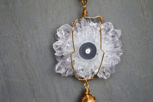 Amethyst Stalactite Brass Wire Wrapped Necklace - We Love Brass
