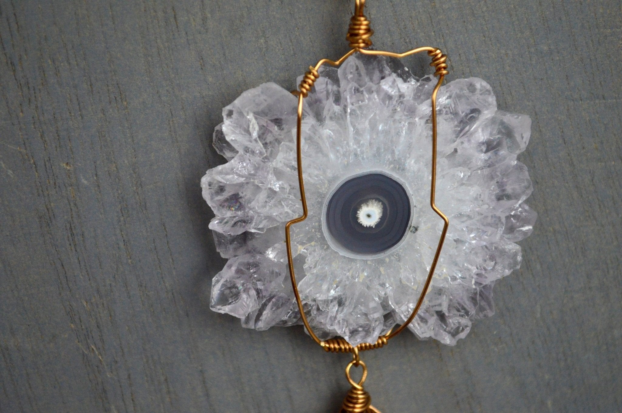 Amethyst Stalactite Brass Wire Wrapped Necklace - We Love Brass