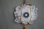 Cargar imagen en el visor de la galería, Amethyst Stalactite Brass Wire Wrapped Necklace - We Love Brass

