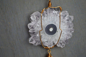 Amethyst Stalactite Brass Wire Wrapped Necklace - We Love Brass