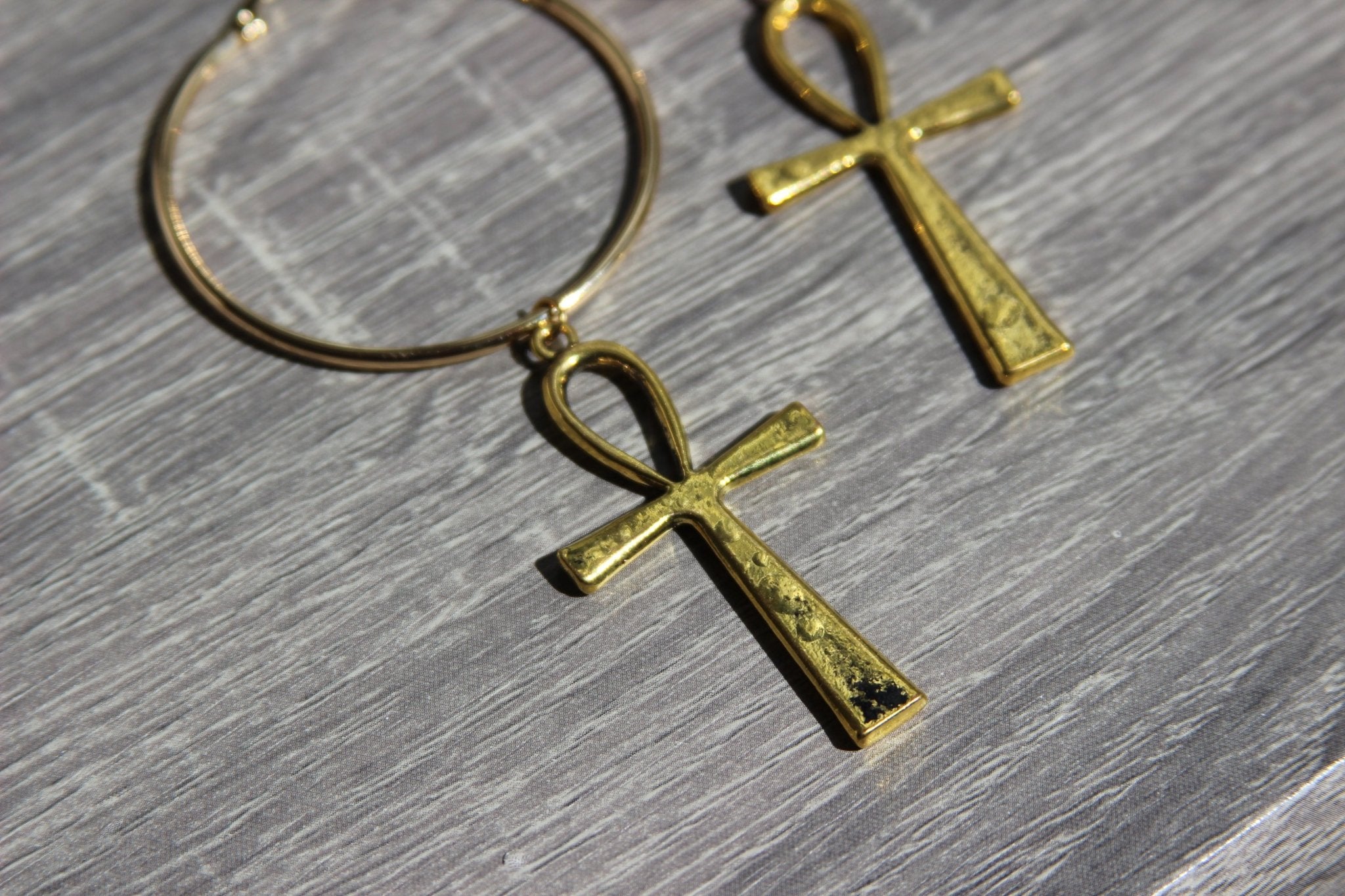 Ankh Hoop Earrings - We Love Brass