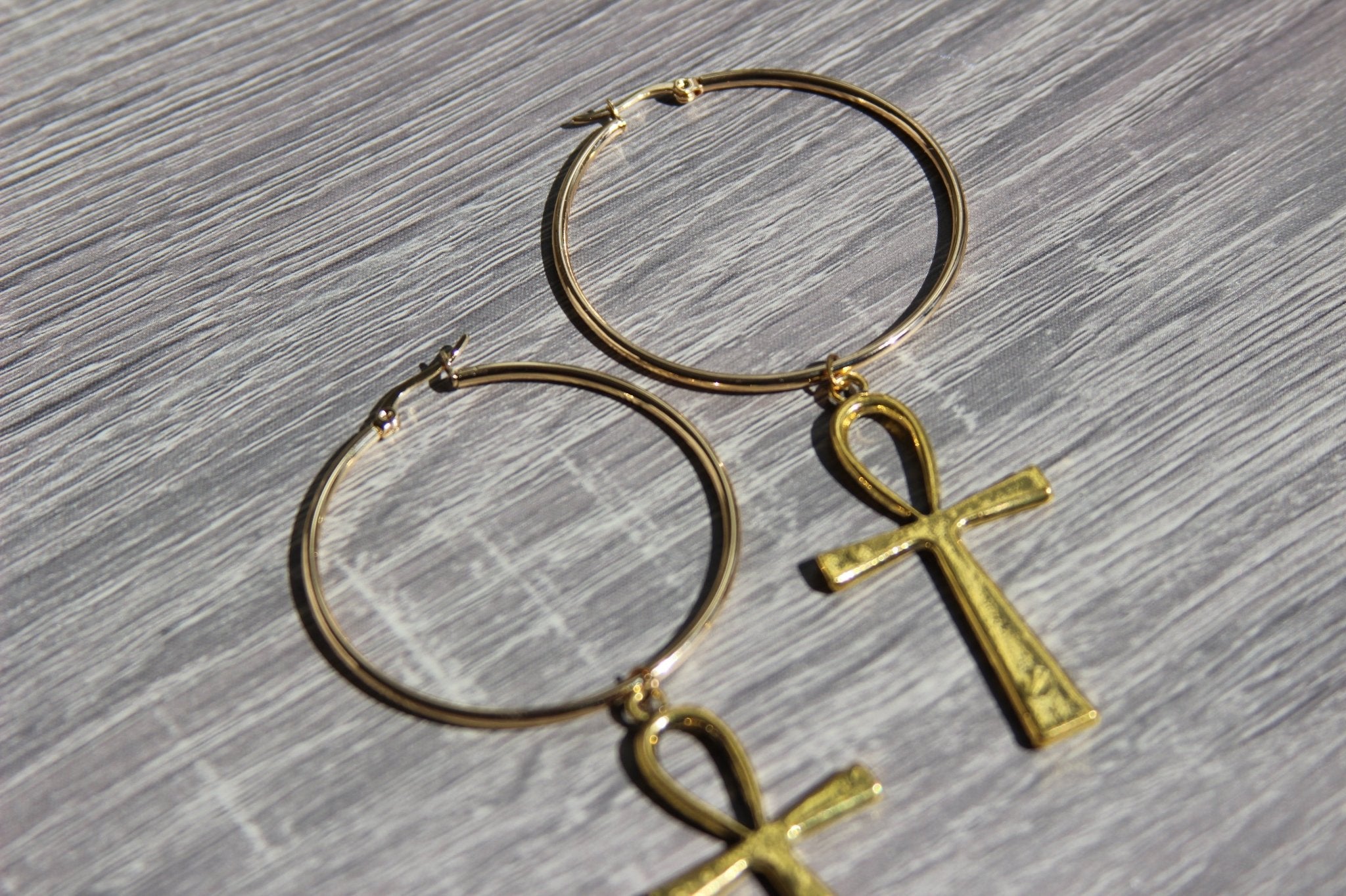 Ankh Hoop Earrings - We Love Brass