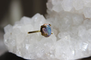 Aqua Galaxy Opal Brass Ring - We Love Brass