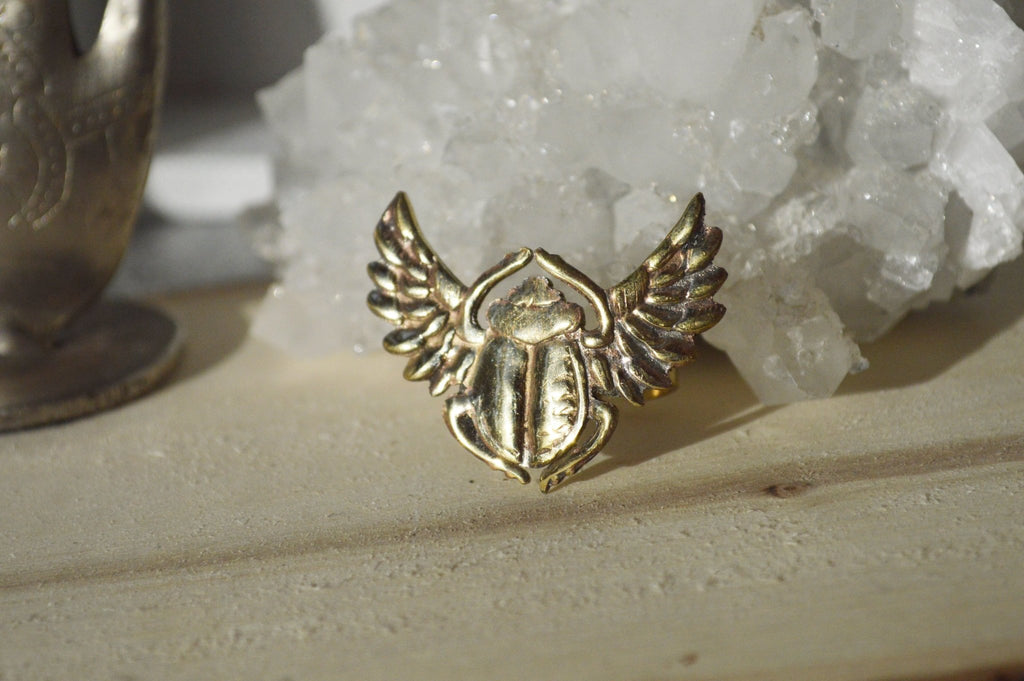 Arise Scarab Brass Ring - We Love Brass