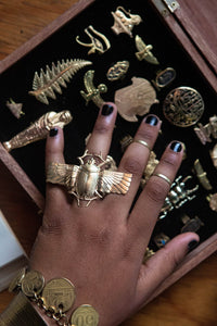 Ascendant Scarab Ring - Golden Treasure Box