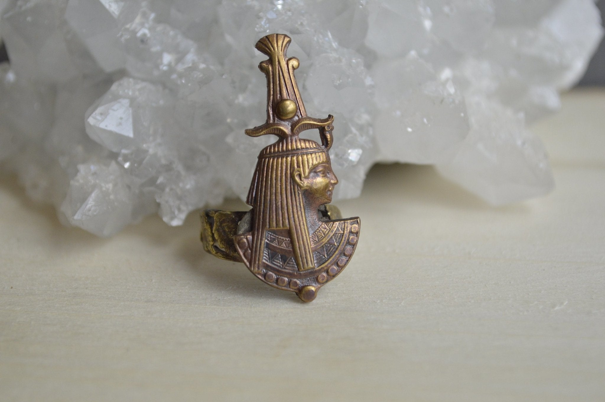 Atef Brass Egyptian Revival Ring V2 - We Love Brass