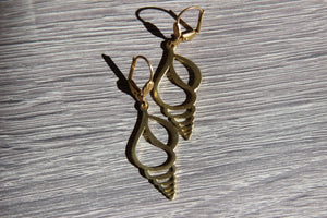 Auger Shell Brass Earrings - We Love Brass
