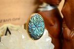 Load image into Gallery viewer, Aureyal - Blue Labradorite Brass Ring - We Love Brass
