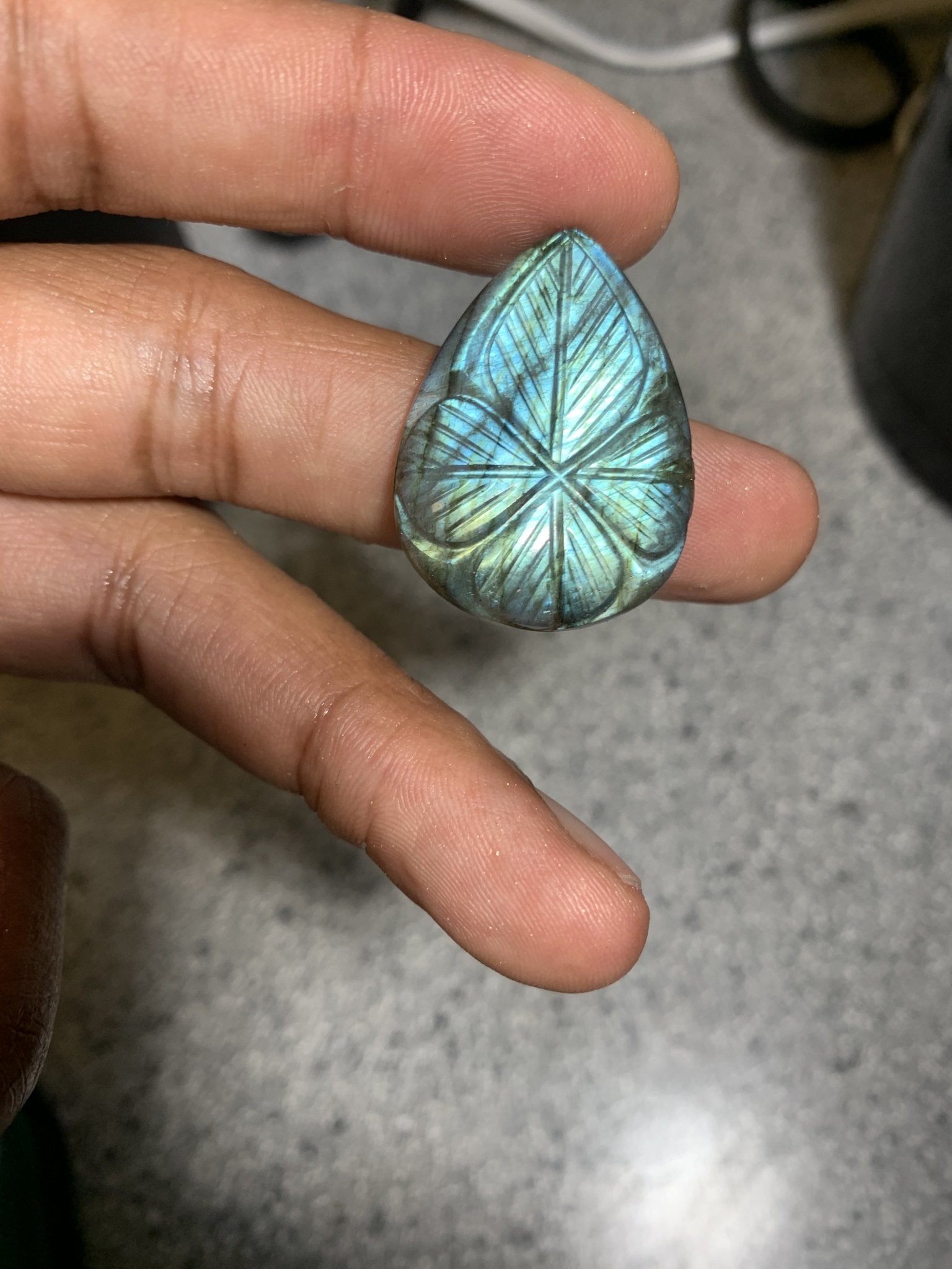 Aureyal Blue Labradorite Brass Ring - We Love Brass